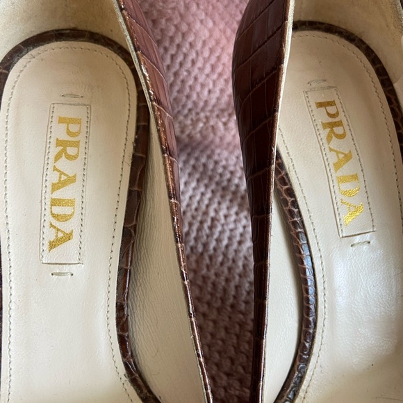 Prada Brown Peep-Toe High Heel Shoes - Picture 4 of 12